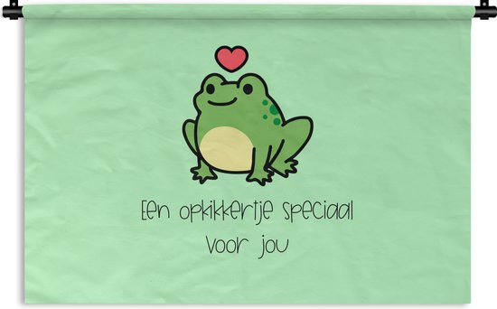 Tenture murale - Tissu mural - Bon rétablissement - Citation - Grenouille - Courage - 90x60 cm - Tapisserie murale