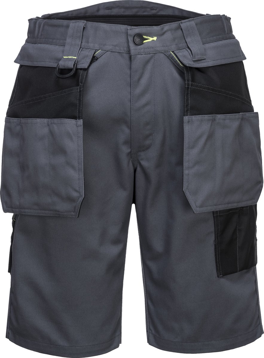 Portwest PW3 Korte Werkbroek met holsterzakken PW345 - Grijs/Zwart - 32