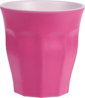 Onbreekbare kunststof/melamine roze drinkbeker 9 x 8.7 cm voor outdoor/camping/picknick/strand