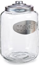 Bocal à biscuits en Verres /pot à bonbons/biscuits avec couvercle argenté 5800 ml - Dimensions : 19 x 19 x 28 cm
