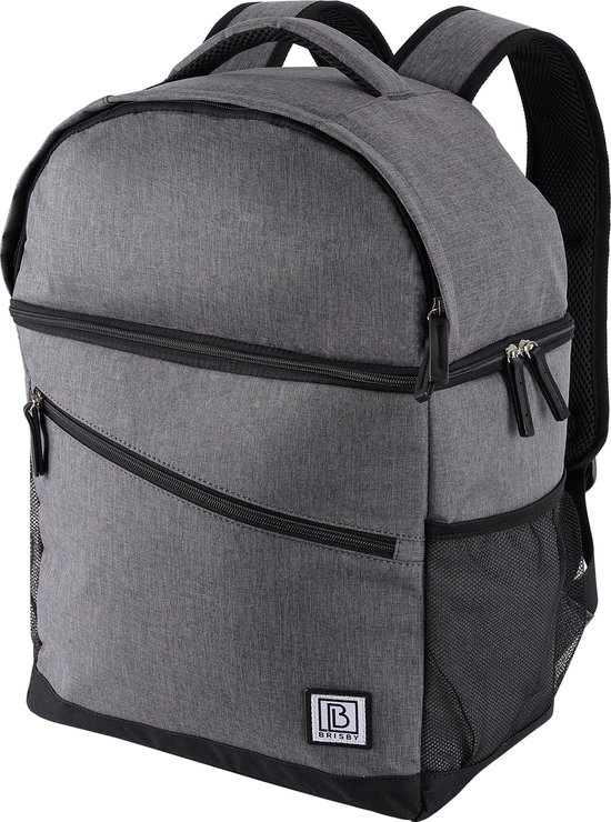 Brisby 4 Laags Geïsoleerde Koeltas Rugzak - 25 Liter - Met handige vakken voor Bestek en Essentials - Waterafstotend Materiaal - Donkergrijs van Brisby — afbeelding 2