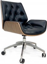 OHNO Furniture Sofia Bureaustoel - stoel, bureaustoel, kantoormeubels, kantoorstoel, Zwart, Walnoothout