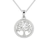 Montebello Ketting Levensboom - 925 Zilver Gerhodineerd - ∅15.5mm - 45cm