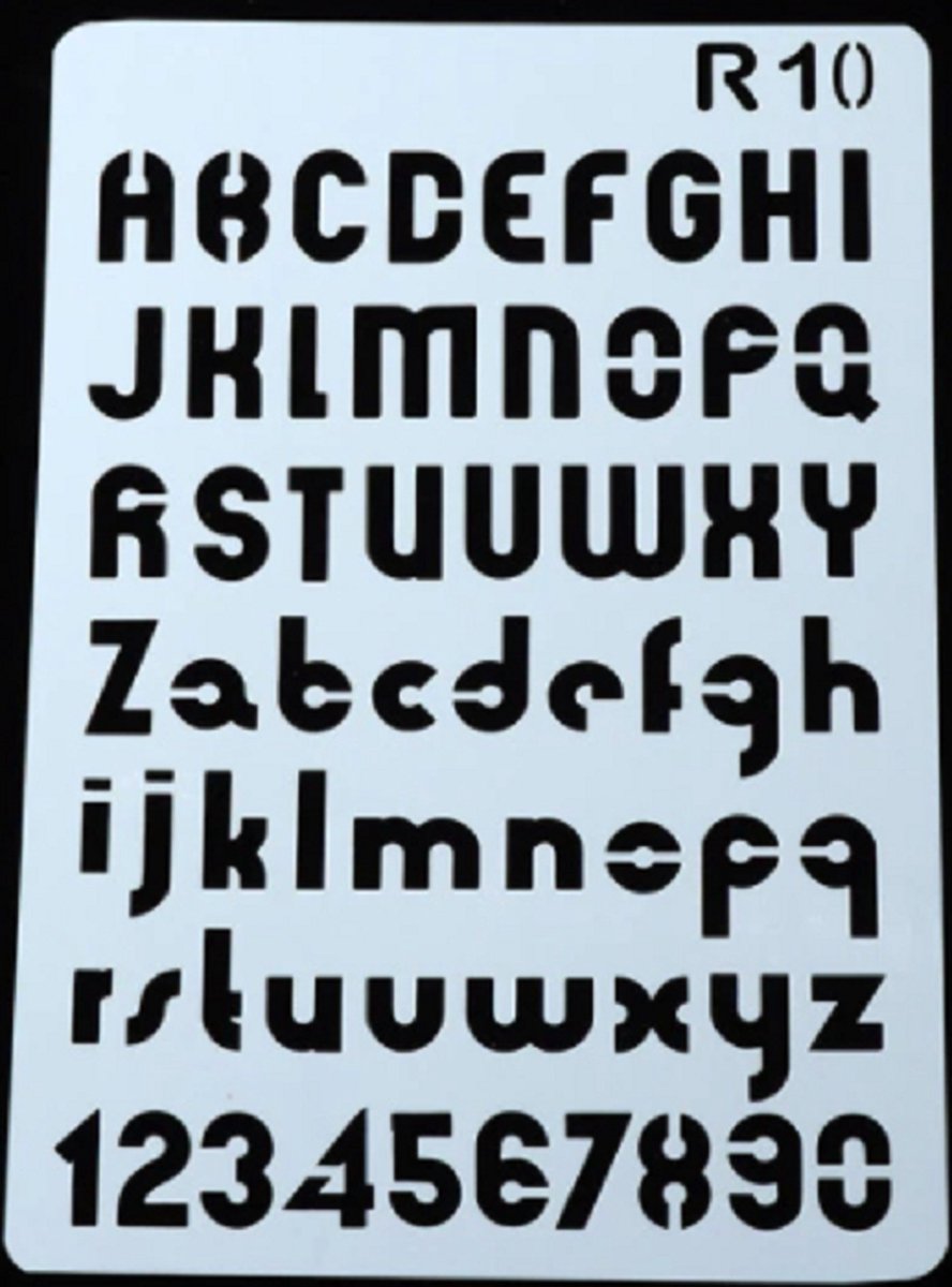 Lettersjablonen - Sjabloon met letters - Alfabet - ABC - Cijfers - Handlettering - Bullet Journaling - #R10 - 17,8X26cm