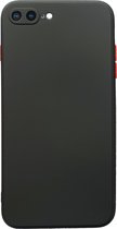 IPhone7+/8+ Hoesje Back Cover met camera bescherming zwart 1x Gratis Glass Screenprotector