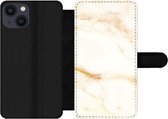 Étui pour iPhone 13 Bookcase - Imprimé marbré - Motifs - Wit - Avec poches - Étui portefeuille avec fermeture magnétique