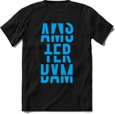 Amsterdam T-Shirt | Souvenirs Holland Kleding | Dames / Heren / Unisex Koningsdag shirt | Grappig Nederland Fiets Land Cadeau | - Zwart - S