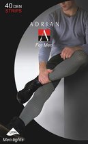 Adrian geribbeld 3D zachte mannenpanty Stripes 40DEN, zwart/grijs, maat XL
