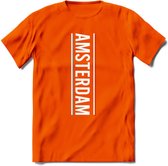 Amsterdam T-Shirt | Souvenirs Holland Kleding | Dames / Heren / Unisex Koningsdag shirt | Grappig Nederland Fiets Land Cadeau | - Oranje - 3XL