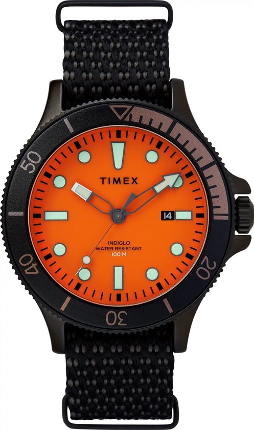 Timex Allied TW2T30200 Horloge - Textiel - Zwart - Ø 43 mm