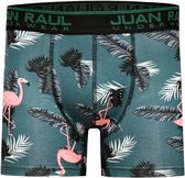 Verjaardag cadeau – BOXER SHORT – Flamingo Palm - Grappige boxer short – Mannen Boxershort – Heren Boxer Short - Leuke Boxer Short - Vrolijke Boxershort – Mannen Cadeautjes - Lucky