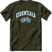 Bike EssentialsT-Shirt | Souvenirs Holland Kleding | Dames / Heren / Unisex Koningsdag shirt | Grappig Nederland Fiets Land Cadeau | - Leger Groen - S