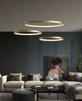 3 Ringen - Hanglamp - Kroonluchter - Woonkamerlamp - Goud - Moderne lamp - Led verlichting - Dimbaar Met Afstandsbediening