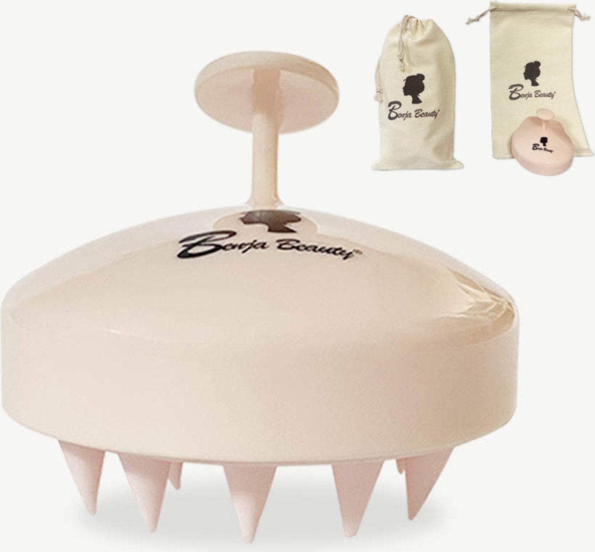 BenjaBeauty Siliconen Haarborstel - Scalp Massager - Hoofdhuid Massage Borstels - Anti Roos - scalp brush - lichtroze