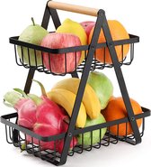 Mastersøn Fruitmand - Fruitschaal Zwart - Etagère - Organizer - Metaal - Opbergmand - Fruit Mand - Ook geschikt voor: Cups - Glazen - Kantoor