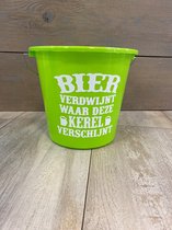 Bier Verdwijnt Waar Deze Kerel - Emmer - 5 Liter - Lime Groen - Kado