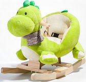 YJZQ Pluche schommeldier-Groene dinosaurus schommelstoel-kinderschommelstoel-schommelpaard-pluche schommel voor baby's en peuters-schommelspeelgoed cadeau voor kinderen van 18-36 m