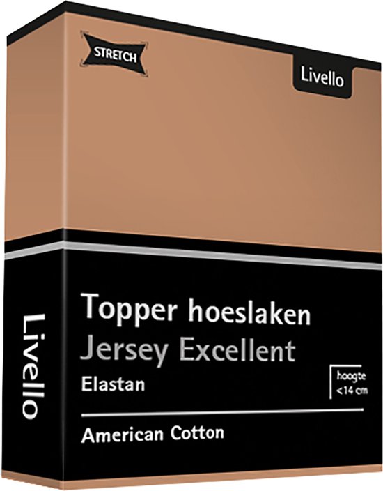 Livello Hoeslaken Topper Jersey Excellent Caramel 250 gr 140x200 t/m 160x220