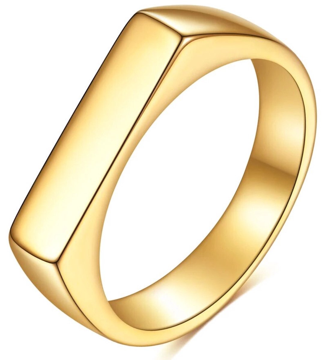 Zegelring Smal en Elegant - Goud kleurig - - 22mm - Ringen Mannen - Ring Heren -... | bol.com