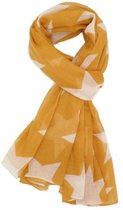 Lichte dames sjaal met sterren print | Geel | Mode accessoire | Geschenk | Cadeau voor haar