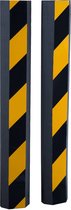 STANDERS - Set van 2 Deurrandbeschermers - Garagemuurbeschermers - Zelfklevend - Zwart & Geel