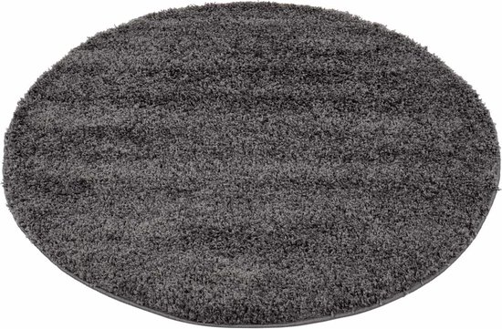 Basic Rond Shaggy vloerkleed Paars Hoogpolig - 160 CM ROND Basic Rond Shaggy vloerkleed Paars Hoogpolig - 160 CM ROND