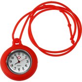 Fako® - Verpleegstershorloge - Zusterhorloge - Verpleegster Horloge - Ketting - 60cm - Rood