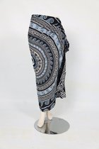 Sarong 505 - Pareo - Saunadoek – Wikkeljurk - Mandala -  Zwart&Wit - Griekse stijl - Om Namaste