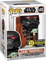 Funko Pop! Star Wars The Mandalorian Dark Trooper With Grogu