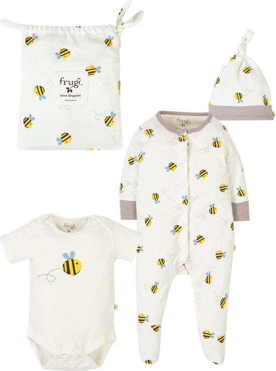 Frugi Buzzy Bee Baby Cadeau Set Unisex Kledingset Maat 80