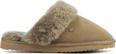 Warmbat Vrouwen Suède    Harde zool  Pantoffels / open Sloffen - Flurry - Beige - Maat 36