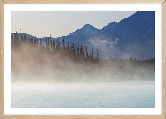 Poster Met Eiken Lijst - Misty Mountain Poster