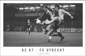 Walljar - AZ 67 - FC Utrecht '80 - Zwart wit poster met lijst
