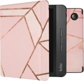 Hoesje geschikt voor Kobo Libra H2O E-reader - iMoshion Design Slim Hard Case Bookcase - Pink Graphic