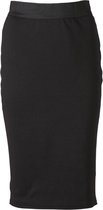 dames stretch rok met brede elastische taille in zwart | Maat 42