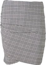 Dames geruite rok zwart/wit/grijs/beige | Maat S/M