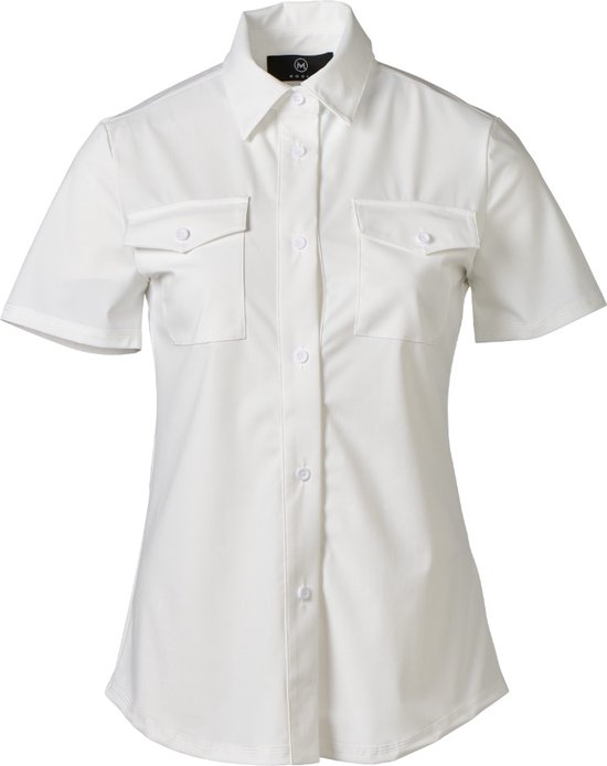 Borstzakken dames blouse korte mouwen travelstof wit | Maat 2XL (Valt als  XL) | bol.com