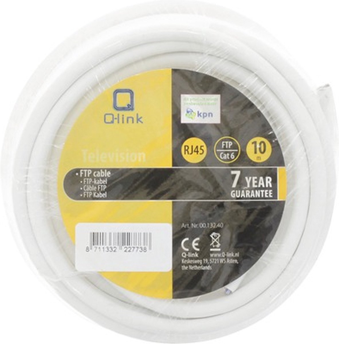 Q-LINK Netwerk installatiekabel CAT6 FTP wit 10 m