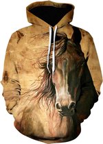 Hoodie Paard - bruin - 4XL - vest - sweater - outdoortrui - trui