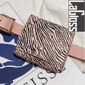 Lagloss Fashion Bag Tas Mode Zebra Roze Zwart - Klein Modisch Heup Riem Tasje - Type Lil Bag - Imitatie leer HeupTas Zebra - 10x9x2.5 cm