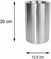 SASUKEY Dubbelwandige Roestvrijstalen Flessenkoeler, Wijnkoeler, Champagnekoeler,