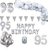 95 jaar Verjaardag Versiering Pakket Zilver XL