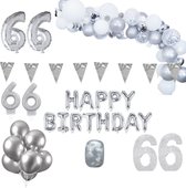 66 jaar Verjaardag Versiering Pakket Zilver XL