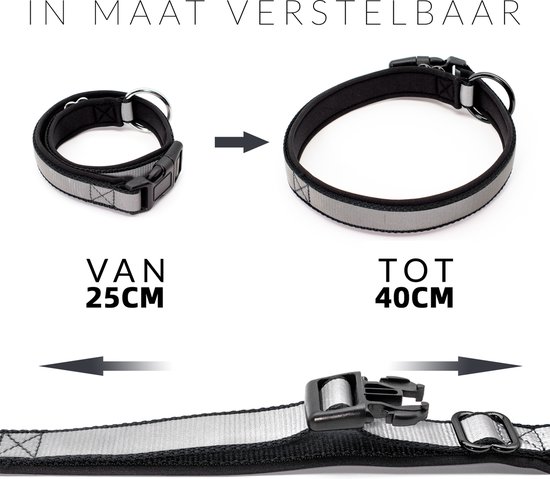 BJØRK Hondenhalsband Airtag - Reflecterend - Zwart - Verstelbaar - 25 tot 40 cm - Tracker- GPS - Geschikt voor Apple Airtag - Hondenriem
