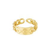 One Size - Ring - Gevlochten - Goud - RVS