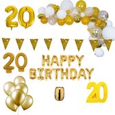 20 jaar Verjaardag Versiering Pakket Goud XL