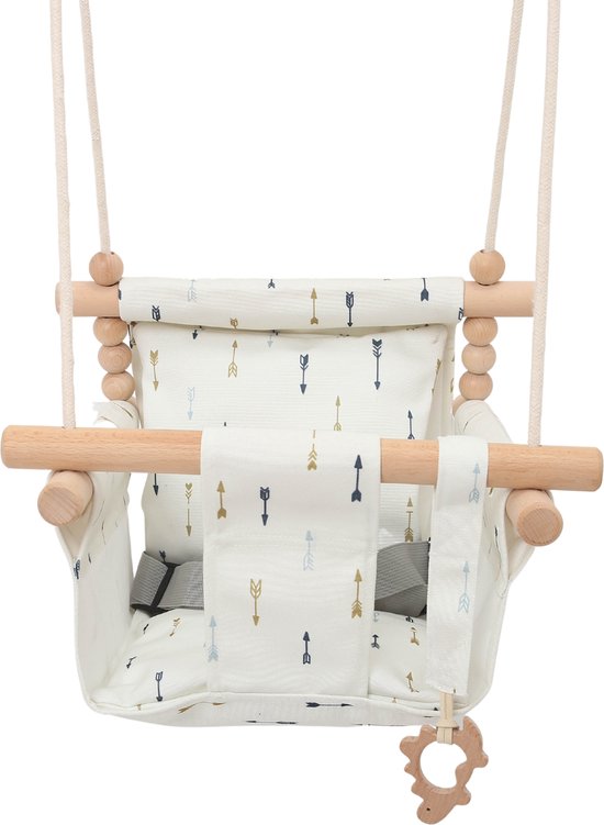 Baby / Kinder Schommel voor binnen of buiten! - Baby Swing Pijltjes - Schommelstoel inclusief Zachte Kussens en Bevestigingsmaterialen