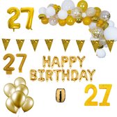 27 jaar Verjaardag Versiering Pakket Goud XL
