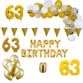 63 jaar Verjaardag Versiering Pakket Goud XL