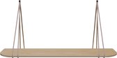 Leren split-plankdragers - Handles and more® - 100% leer - LILAPAARS - set van 2 / excl. plank (leren plankdragers - plankdragers banden - leren plank banden)